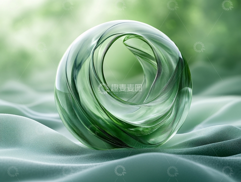 高清大图下载【趣麦麦图】绿色渐变扭曲的2