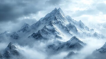 云雾中的雪山1