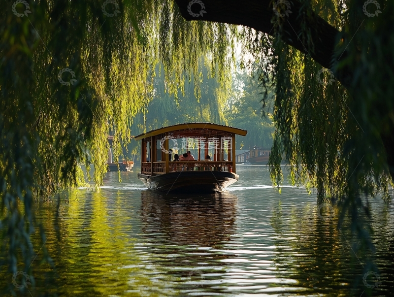 高清大图下载【趣麦麦图】后海游船