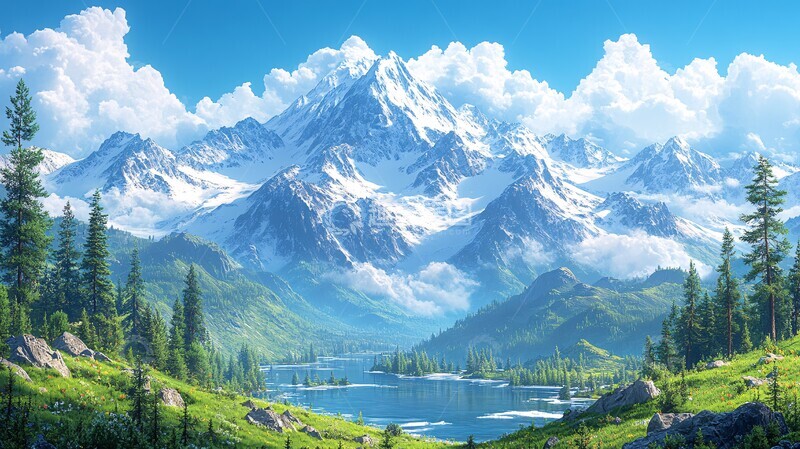 高清大图下载【趣麦麦图】山脉的背景山脊雪山高山2