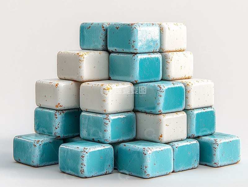 高清大图下载【趣麦麦图】炫彩几何立方体