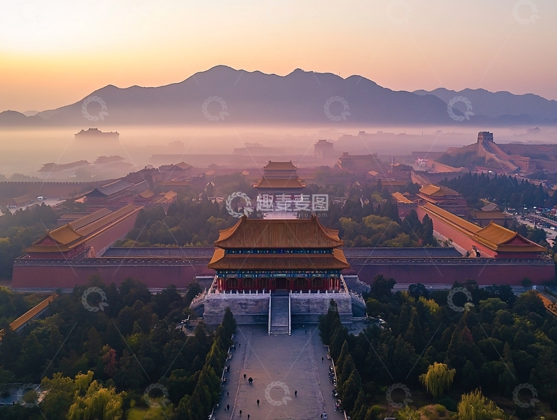 高清大图下载【趣麦麦图】鸟瞰中轴线风光全景