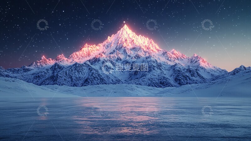 高清大图下载【趣麦麦图】雪峰星空车展图