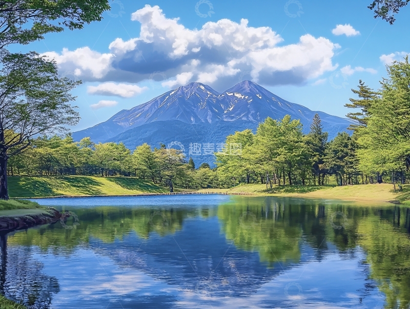 高清大图下载【趣麦麦图】富士五湖