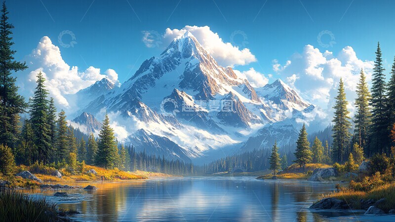 高清大图下载【趣麦麦图】山脉的背景山脊雪山高山1