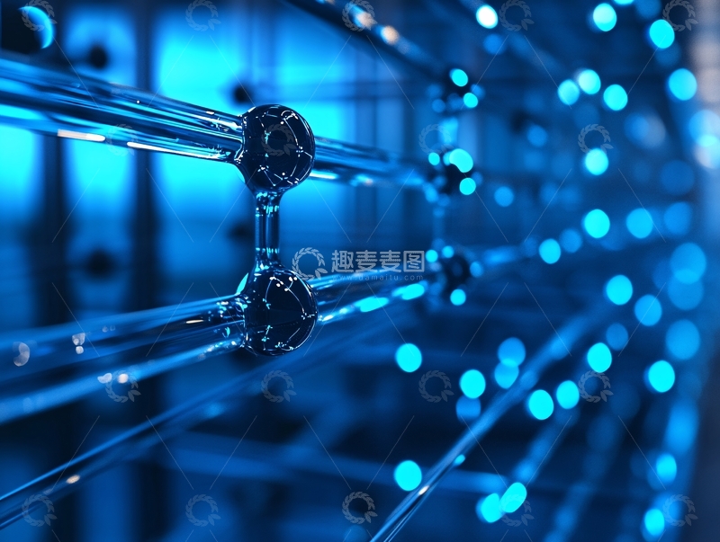 高清大图下载【趣麦麦图】蓝色科技信息网络光线1