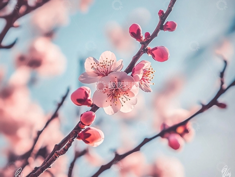 高清大图下载【趣麦麦图】梦幻感杏花1
