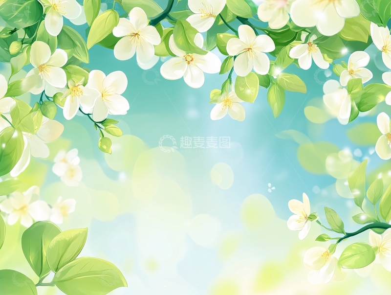 高清大图下载【趣麦麦图】简约春天电视背景