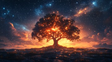 星空银河夜空背景插画3