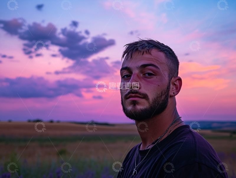 高清大图下载【趣麦麦图】紫色的黄昏