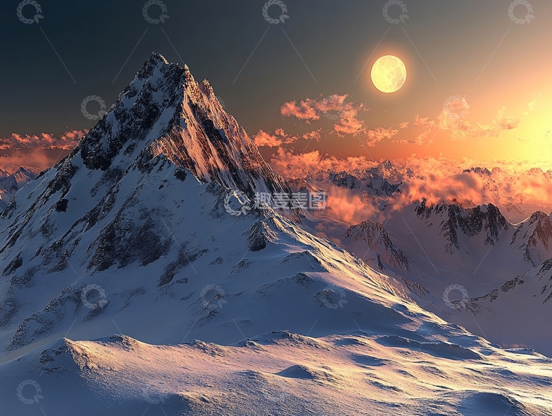 高清大图下载【趣麦麦图】雪山大场景14