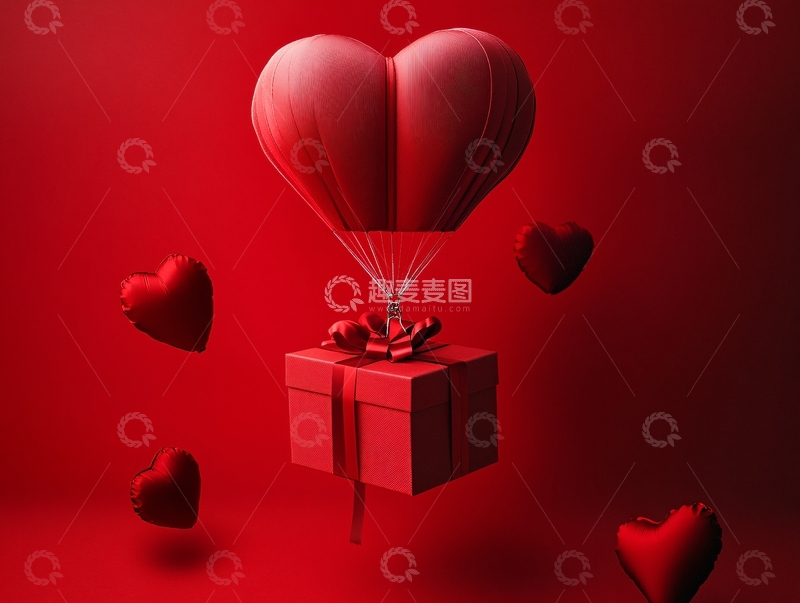高清大图下载【趣麦麦图】情人节礼物爱心礼盒