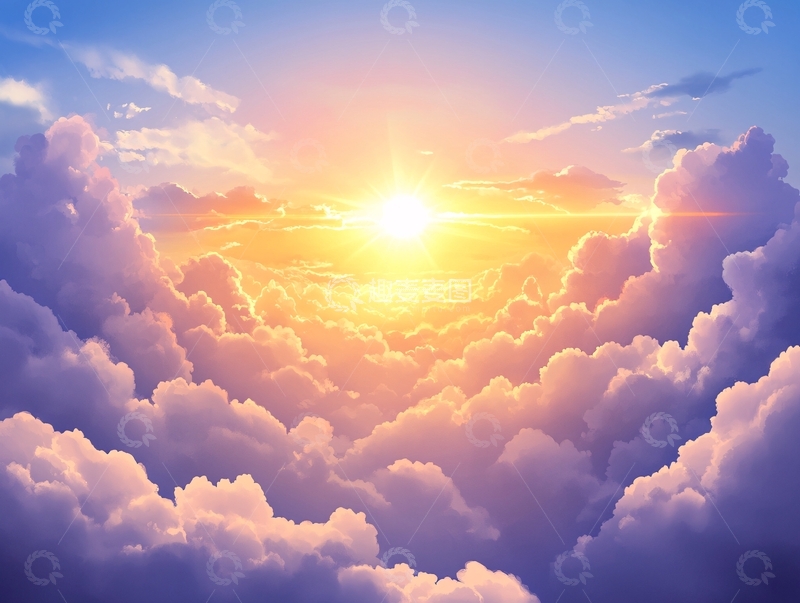 高清大图下载【趣麦麦图】云海落日背景29