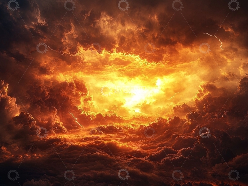 高清大图下载【趣麦麦图】橙色唯美云彩2