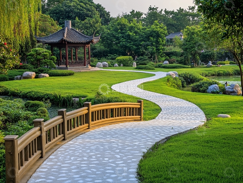 高清大图下载【趣麦麦图】中式园路