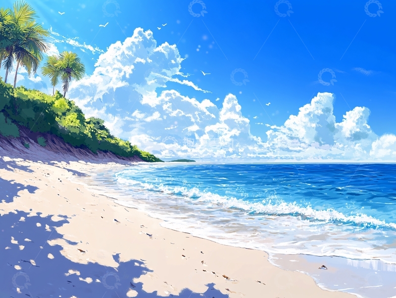 高清大图下载【趣麦麦图】海边唯美手绘10