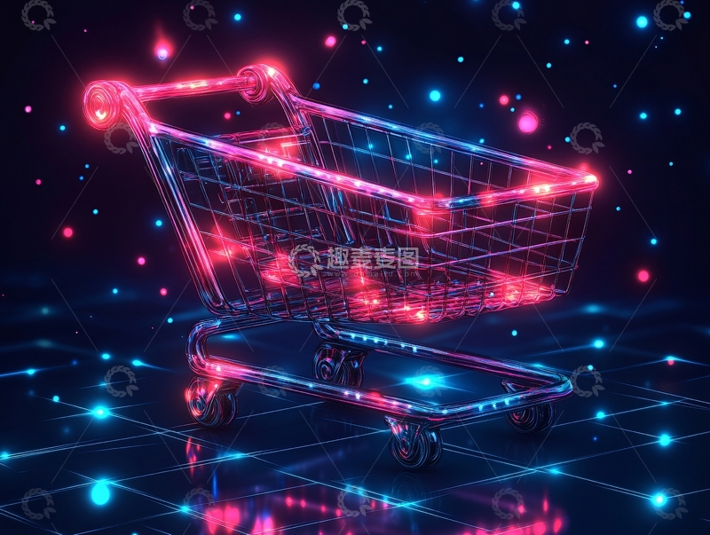 高清大图下载【趣麦麦图】购物车插画