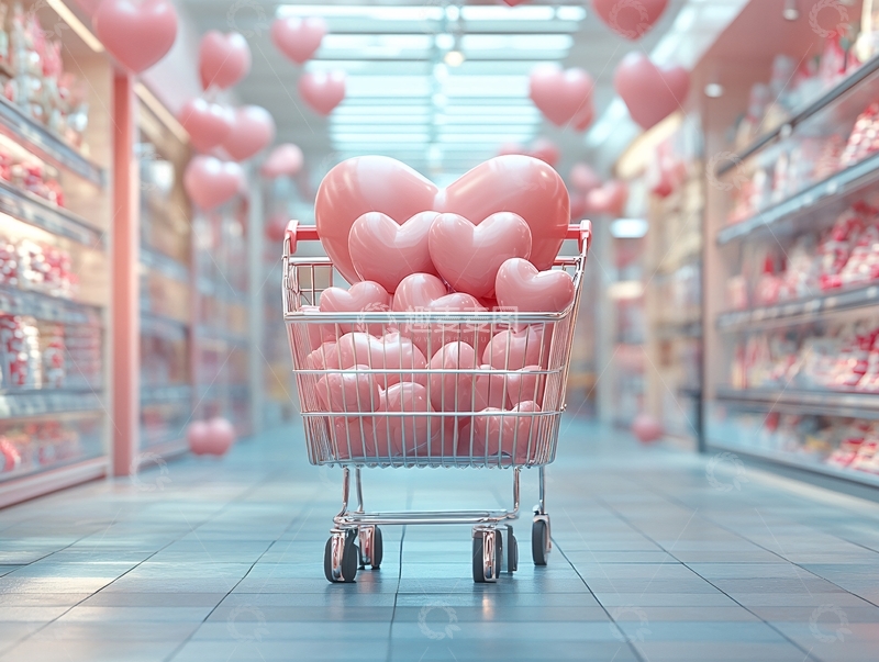 高清大图下载【趣麦麦图】情人节超市氛围包装