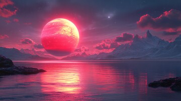日落时的科幻星球图像2