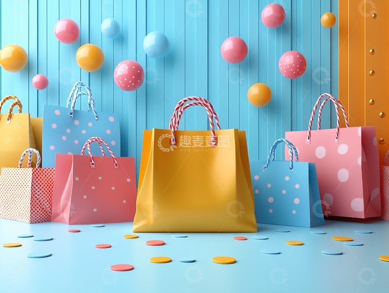 高清大图下载【趣麦麦图】购物袋点