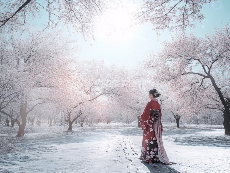 高清大图下载【趣麦麦图】杏花背影