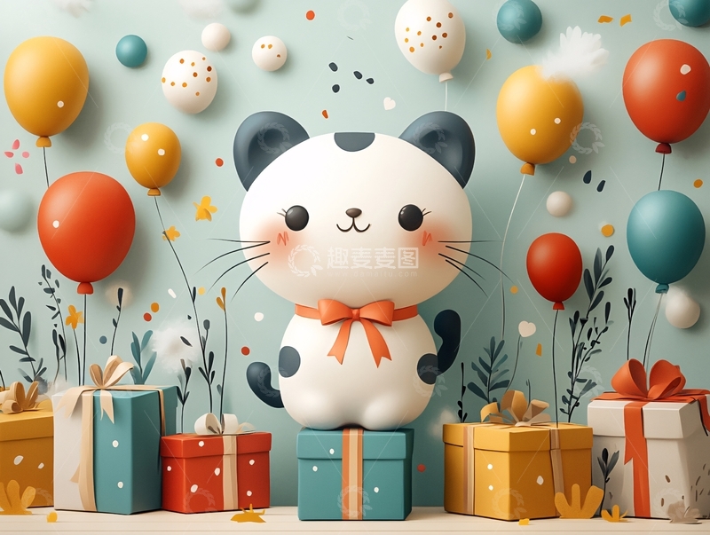 高清大图下载【趣麦麦图】蓝色生日派对