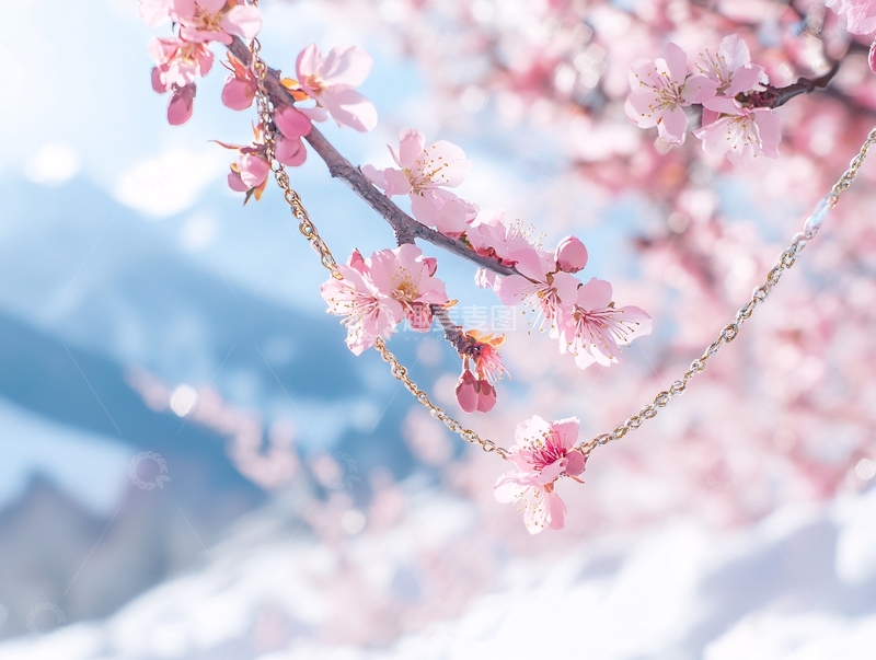 高清大图下载【趣麦麦图】雪域桃花