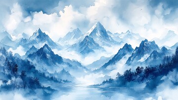 雪山云海雪山云海自然