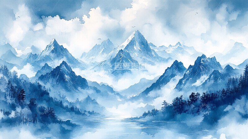 高清大图下载【趣麦麦图】雪山云海雪山云海自然