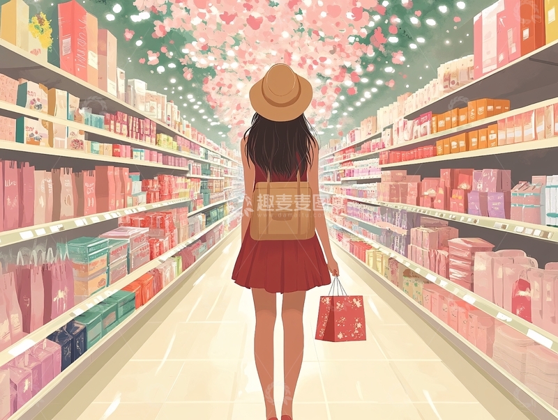 高清大图下载【趣麦麦图】购物节插画3