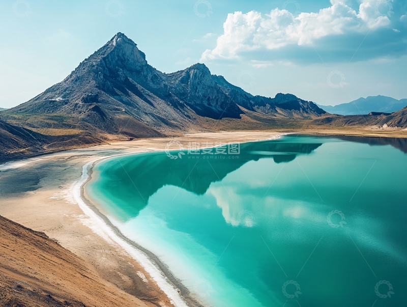 高清大图下载【趣麦麦图】高山湖泊青绿山水