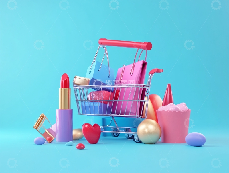 高清大图下载【趣麦麦图】购物车造型