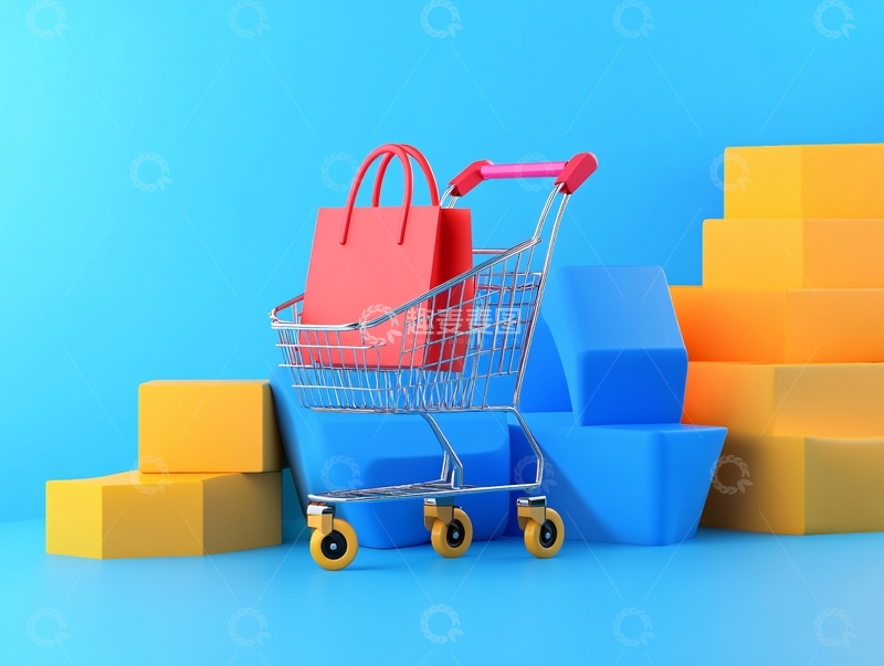 高清大图下载【趣麦麦图】购物车模型2