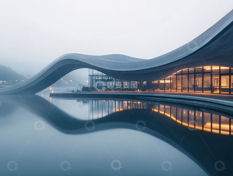 高清大图下载【趣麦麦图】水波形状建筑