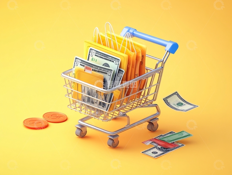 高清大图下载【趣麦麦图】购物车模型3