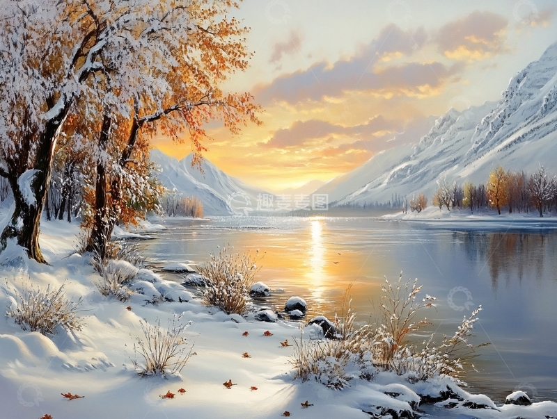 高清大图下载【趣麦麦图】电脑装饰画不冻河12