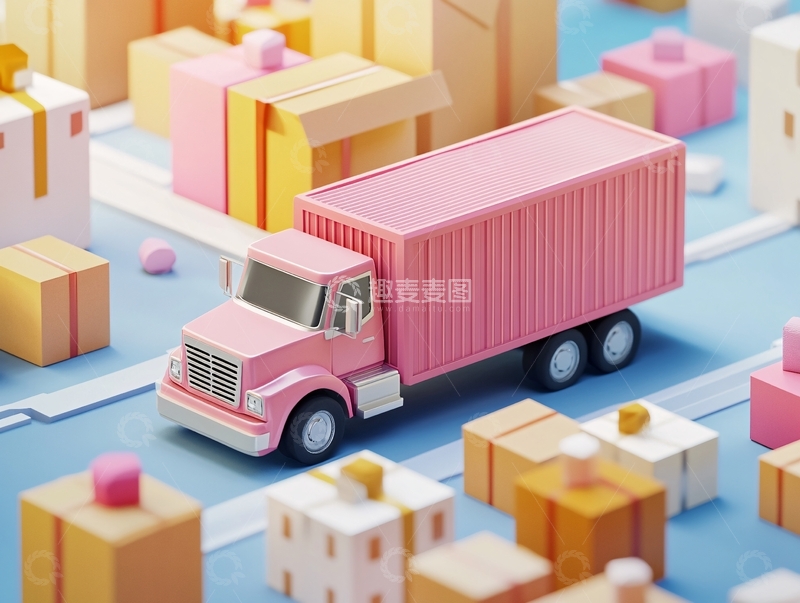 高清大图下载【趣麦麦图】物流插画