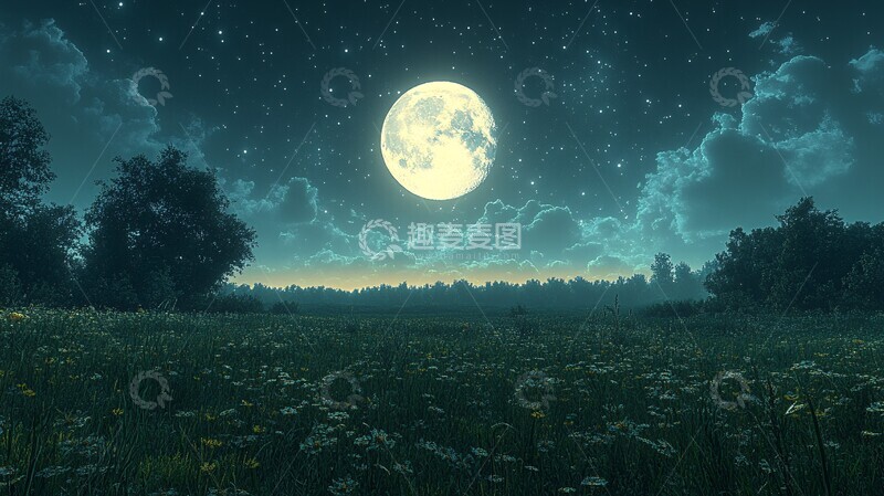 高清大图下载【趣麦麦图】三伏天宁静的夜晚伏天1