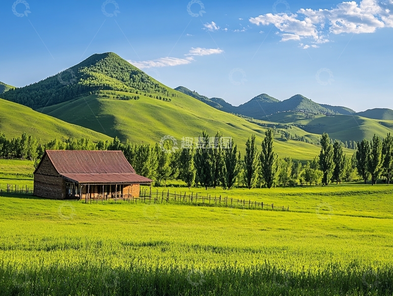 高清大图下载【趣麦麦图】自然风光草原人家