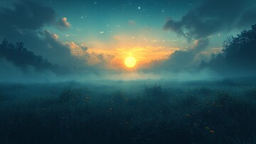 星空夜晚宁静的夜黎明