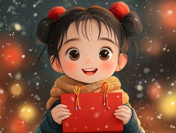 喜庆新年拜年女孩