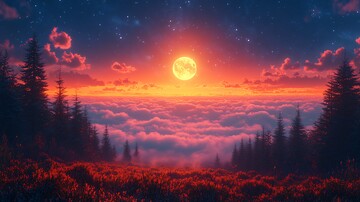 星空夜晚宁静的夜黎明1