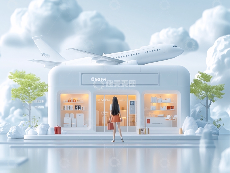 高清大图下载【趣麦麦图】南航插画1