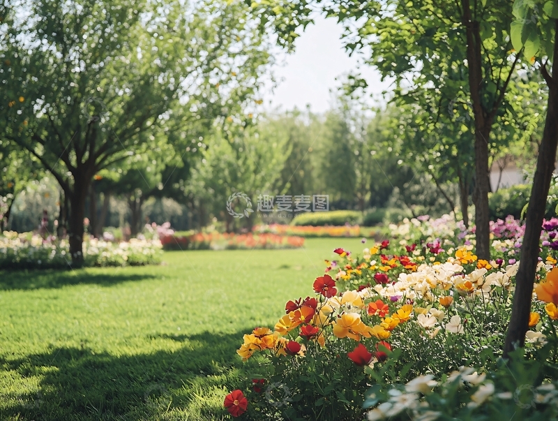 高清大图下载【趣麦麦图】绿地花境
