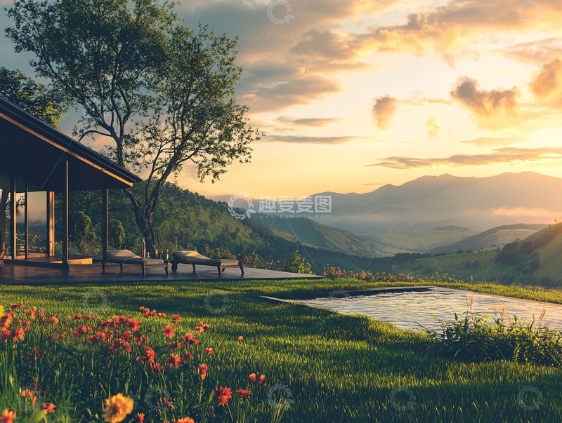 高清大图下载【趣麦麦图】自然山居