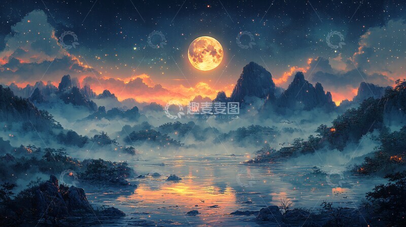 高清大图下载【趣麦麦图】美丽的大自然星空全景7
