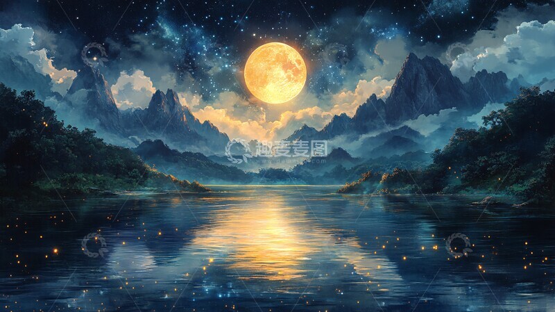 高清大图下载【趣麦麦图】美丽的大自然星空全景6