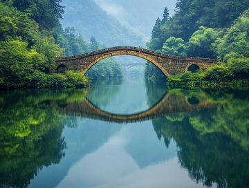 山水古桥倒影1