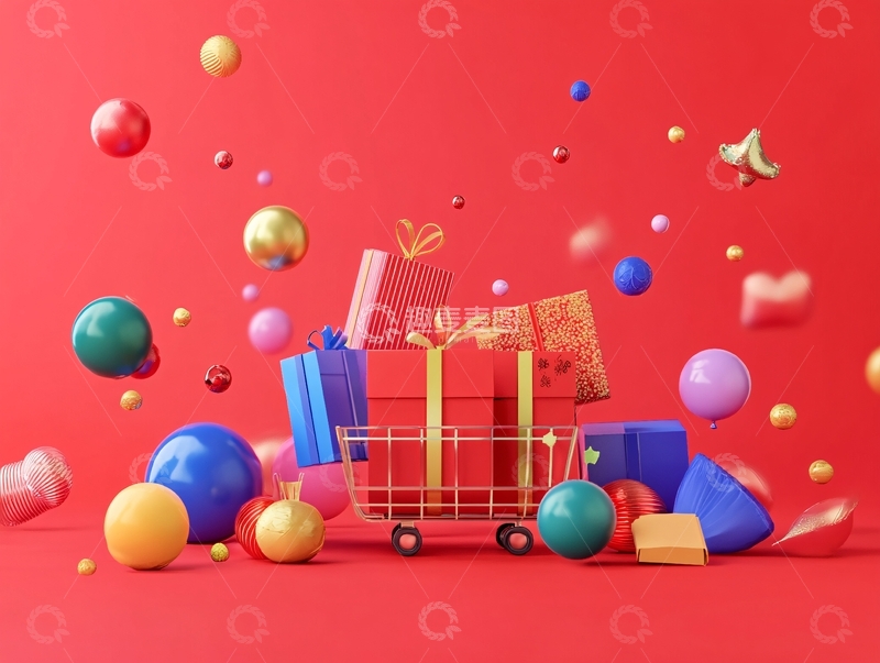 高清大图下载【趣麦麦图】购物节嗨购节