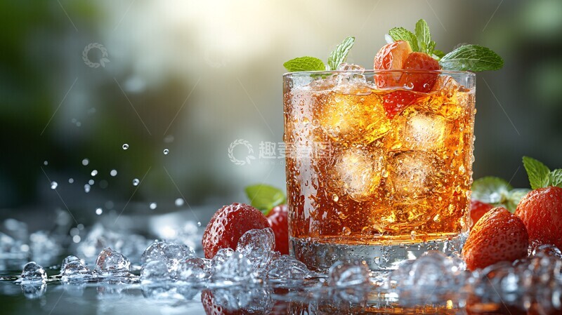 高清大图下载【趣麦麦图】冷饮冰块果汁7